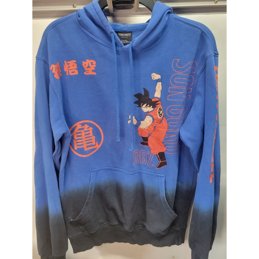 Vtg Dragon Ball Z Goku Blue Tie Dye Hoodie Sweatshirt Anime Manga DBZ